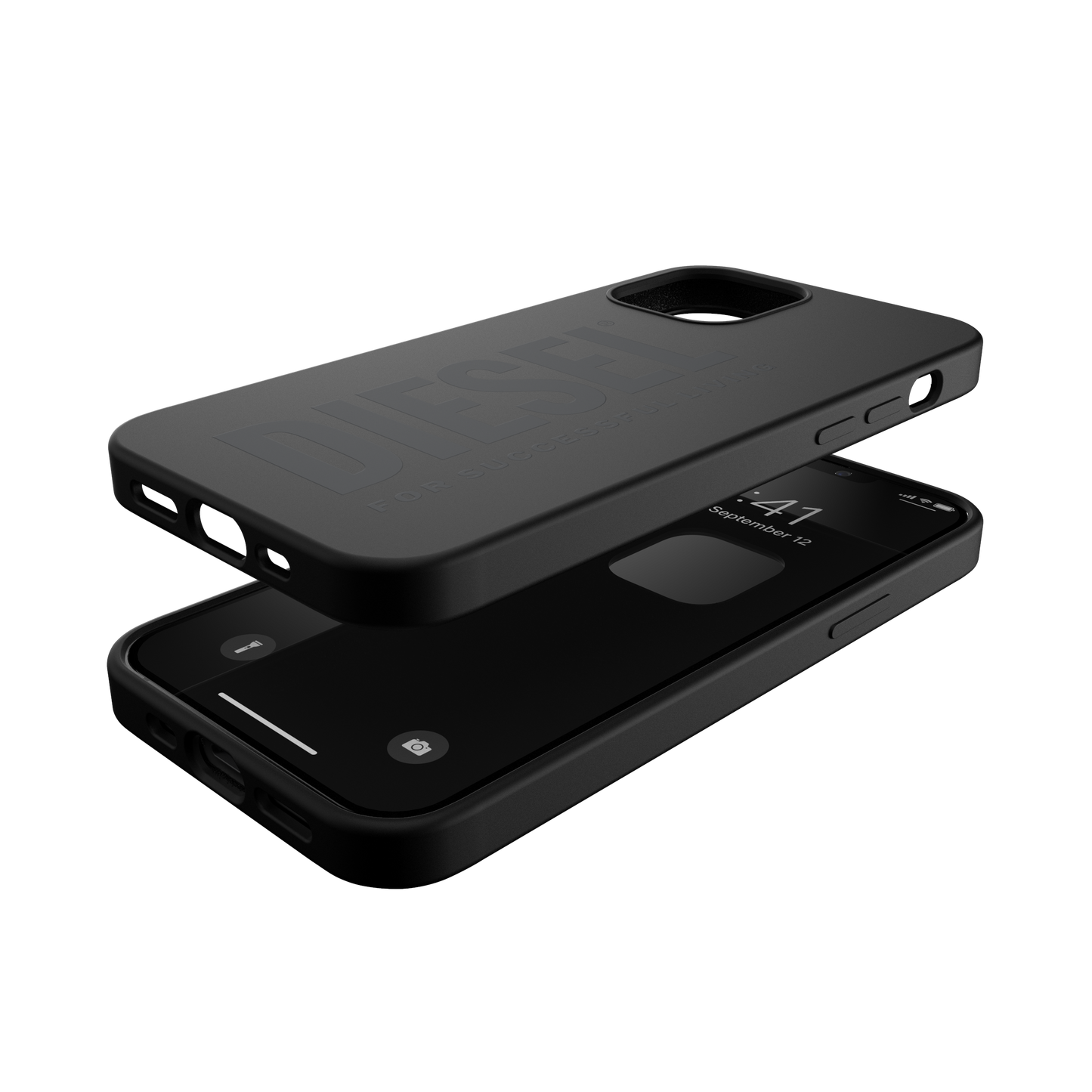 Diesel Silicone Case For iPhone 12 / 12 Pro - Black