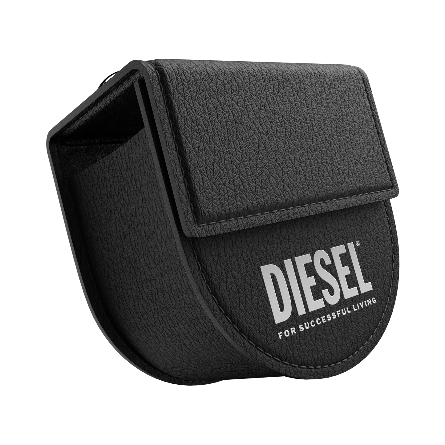 Diesel Leather Tech Chain Case For TWS EarBuds - Black