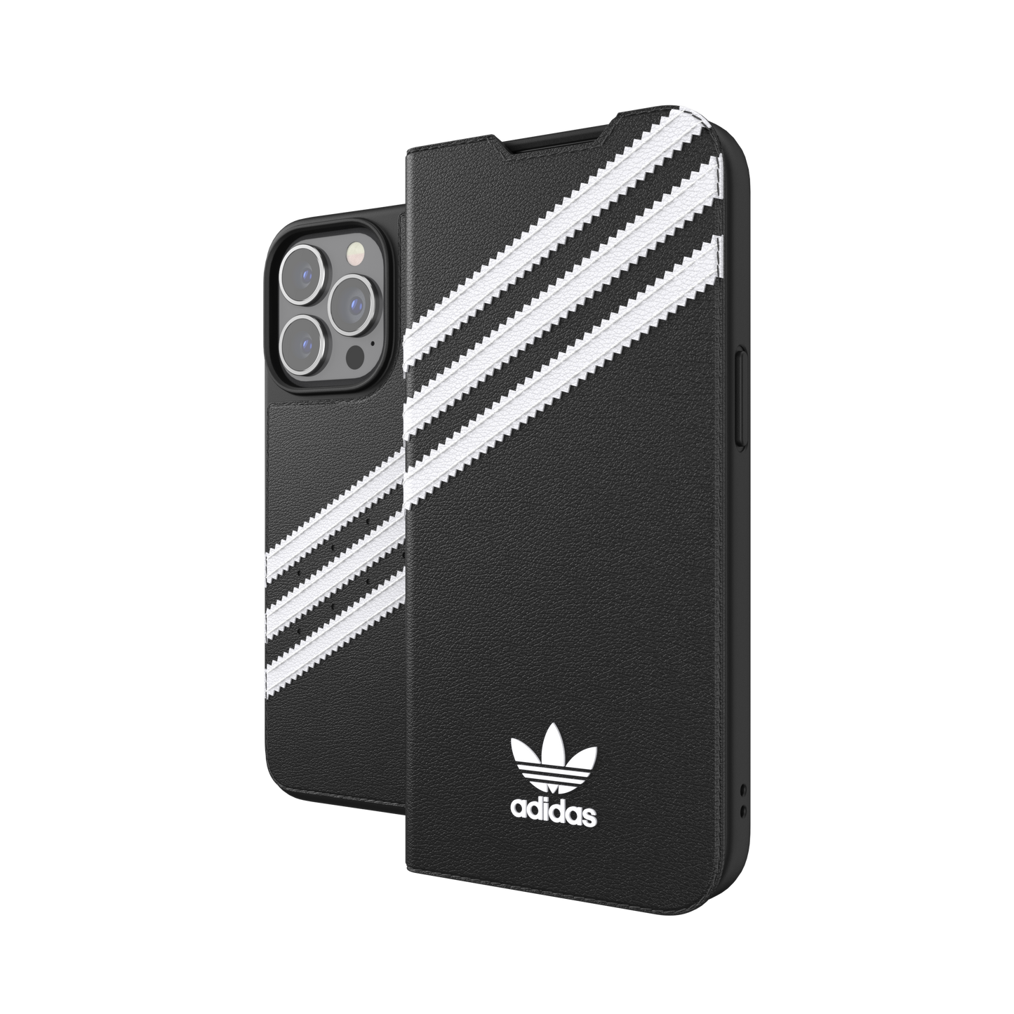 adidas Originals 3-Stripe Booklet Case for iPhone 13 Pro - Black