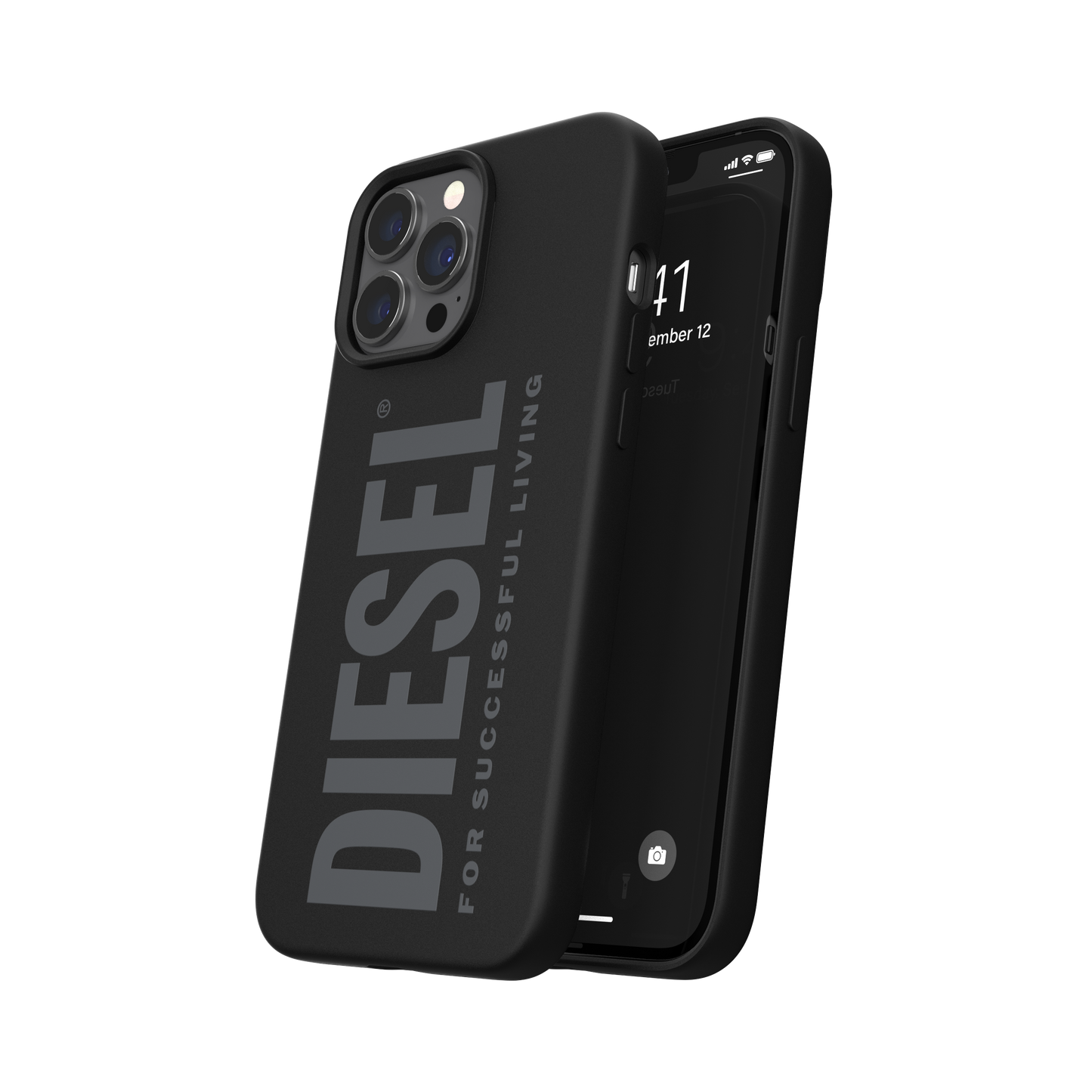 Diesel Silicone Case For iPhone 12/13 Pro Max - Black