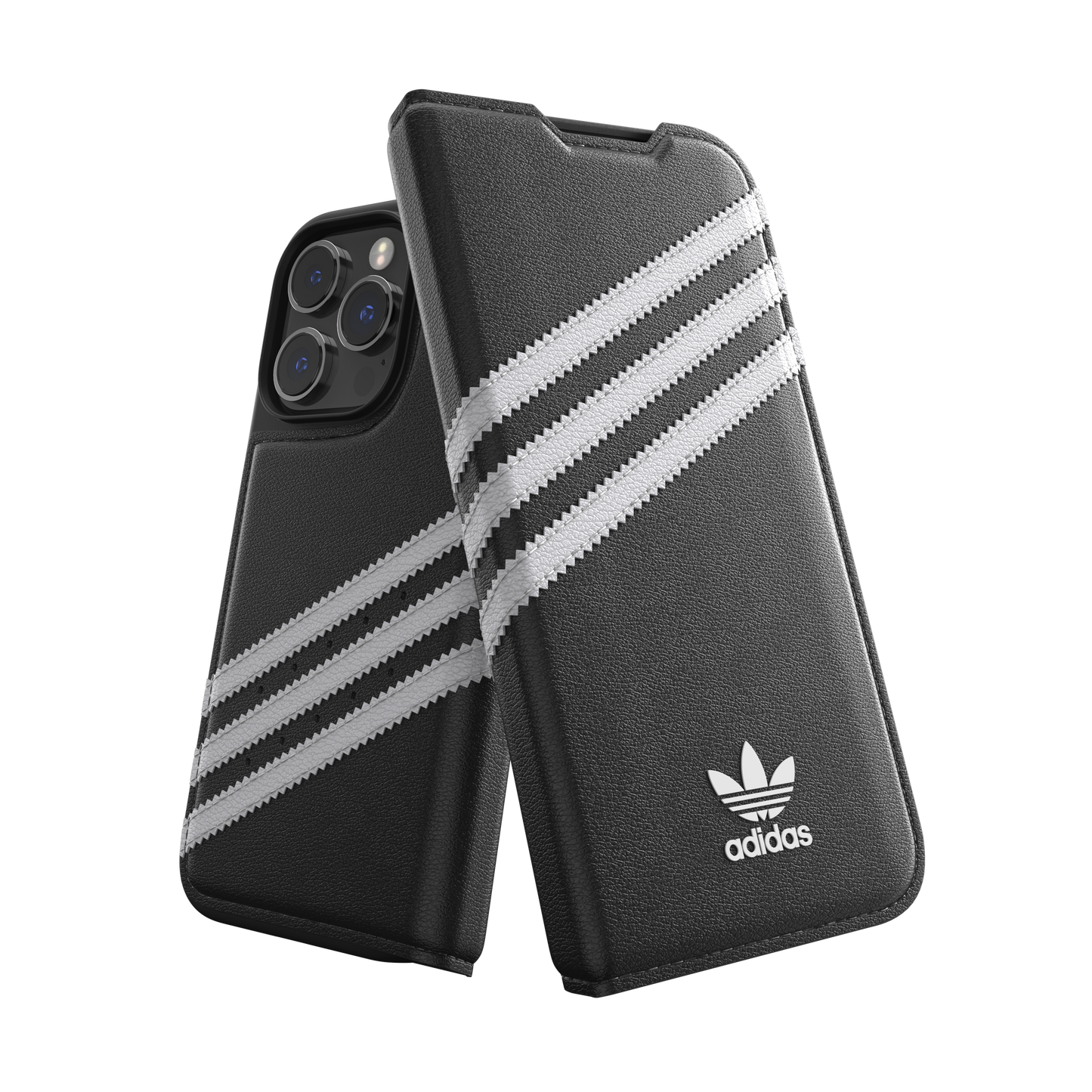 adidas Originals 3-Stripe Booklet Case for iPhone 14 Pro  - Black