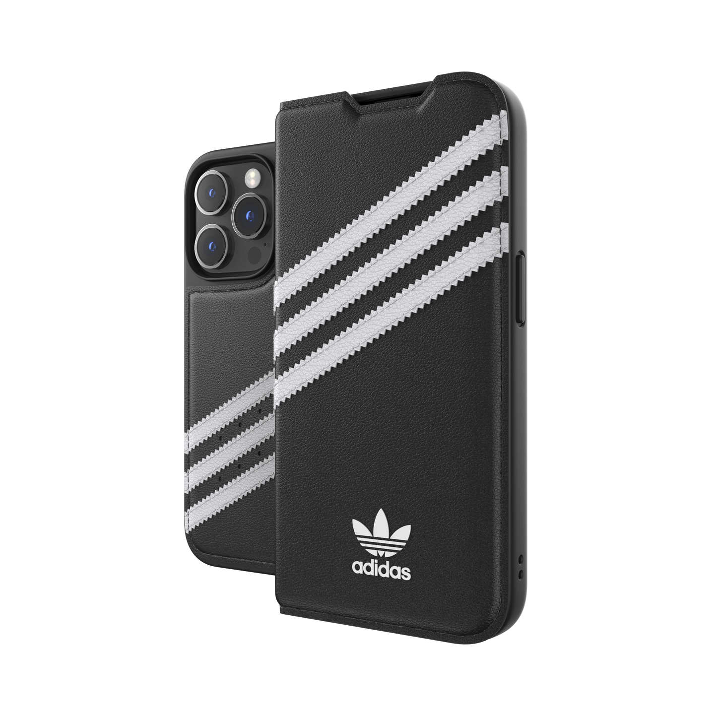 adidas Originals 3-Stripe Booklet Case for iPhone 14 Pro  - Black