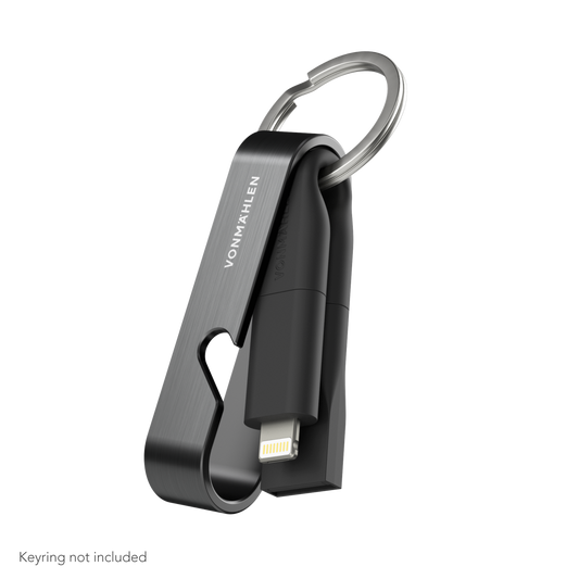 High Six - 6 In 1 Keychain Charging Cable - Black