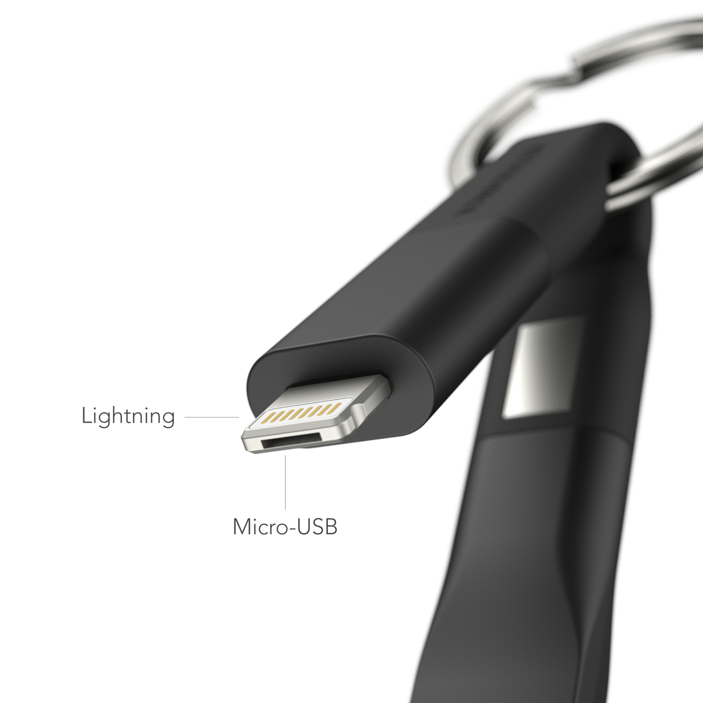 High Six - 6 In 1 Keychain Charging Cable - Black